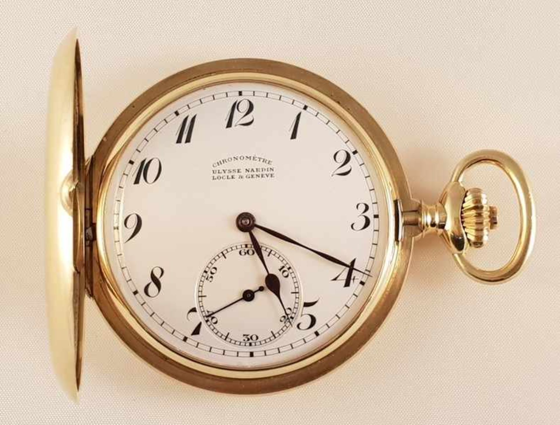 Ulysse Nardin Locle ,Taschenuhr, Gold 750,Anker-Chronometer mit Schwanenhalsfeinregulierung und