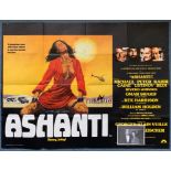 ASHANTI (1979) - British Uk Quad Film Poster + Personally Autographed MICHAEL CAINE & SHAKIRA