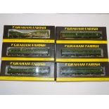 N GAUGE - A GROUP OF 6 BR GREEN MARK 1 PASSENGER COACHES BY GRAHAM FARISH - 374-108, 374-186A, 374-