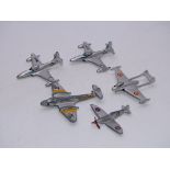 A GROUP OF VINTAGE DIECAST AIRCRAFT BY DINKY AND OTHERS: TO INCLUDE 2 X 70F 'SHOOTING STAR', 1 X 732