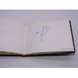 Autograph: An autograph album - numbered 86 containing circa 50 signatures collected in person by