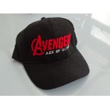 THE AVENGERS: AGE OF ULTRON (2015) - BASEBALL STUNT CREW CAP - with EMBOSSED EMBROIDERED BADGE/