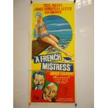 A FRENCH MISTRESS (1960) Australian Daybill Movie Poster (13" x 27") - Folded, Near Fine