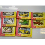 A GROUP OF EARLY MATCHBOX MODELS OF YESTERYEAR IN PINK/YELLOW boxes to include Y1, Y3, Y4, Y5, Y8,