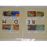 A PAIR OF ONE-OFF ORIGINAL EAGLE COMIC ARTBOARDS from the story 'DAN DARE'. Text on boards states "