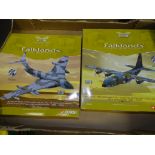 CORGI AVIATION ARCHIVE - A PAIR OF 1:144 SCALE MODEL AIRPLANES to include 2 x FALKLANDS 20TH