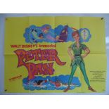 PETER PAN (1970's Release) - UK Quad Film Poster - Classic WALT DISNEY animated adventure - 30" x