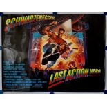 LAST ACTION HERO (1993) Lot - 8 x British UK Quads - ARNOLD SCHWARZENEGGER - 30" x 40" (76 x 101.5