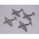 A GROUP OF VINTAGE DIECAST AIRCRAFT BY DINKY TO INCLUDE: 4 X 732 'GLOSTER METEOR' - F UNBOXED (4)