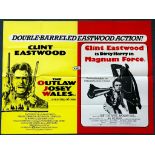 OUTLAW JOSEY WALES / MAGNUM FORCE (1976) British Double Bill UK Quad Clint Eastwood - (30" x 40" -
