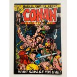 CONAN #12 (1971 - MARVEL) NM- (Cents Copy) - Cover by Gil Kane. Lead story drawn by Barry Smith.