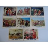 WESTWARD HO THE WAGONS (1957) - Complete set of 8 x British Front of House Lobby Cards (10" x 8" -