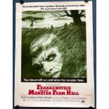 FRANKENSTEIN AND THE MONSTER FROM HELL (1974) - US Over Sized One Sheet - HAMMER - 30" x 40" (76 x