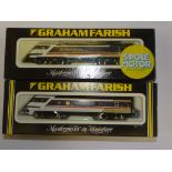 A GRAHAM FARISH N GAUGE CLASS 91 ELECTRIC LOCO together with matching driving van trailer (numbers