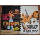 BLACK BELT JONES / THE DEADLY TRACKERS DOUBLE BILL (1974) - UK Quad Film Poster (30" x 40" - 76 x