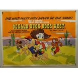 DONALD DUCK GOES WEST (1977 Release) - UK Quad Film Poster - Classic WALT DISNEY animated