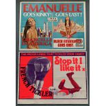 SEXPLOITATION LOT OF 9 x UK QUADS (1970's/80's) - (9 in Lot) - EMANUELLE IN AMERICA + BLACK