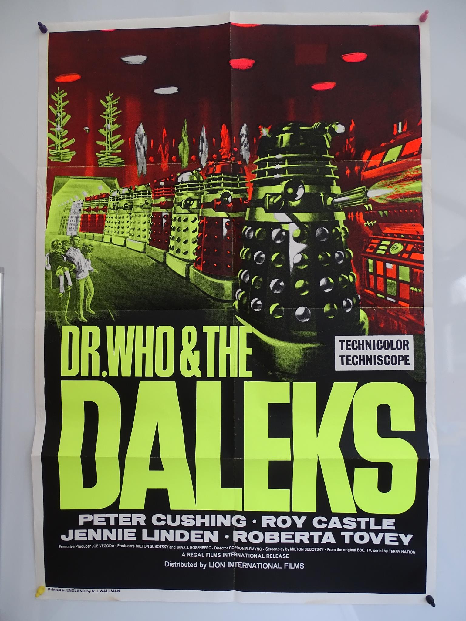 DR. WHO AND THE DALEKS (1965) - Later release - British One Sheet Film Poster (27” x 40” – 68.5 x