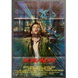 HIGHLANDER (1986) - British One Sheet Movie Poster - Brian Bysouth artwork - (27" x 40" - 68.5 x