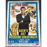 JAMES BOND: GOLDFINGER (1980's Release) 'Missione Goldfinger' - Italian 2 Fogli - 39" x 55" (99 x