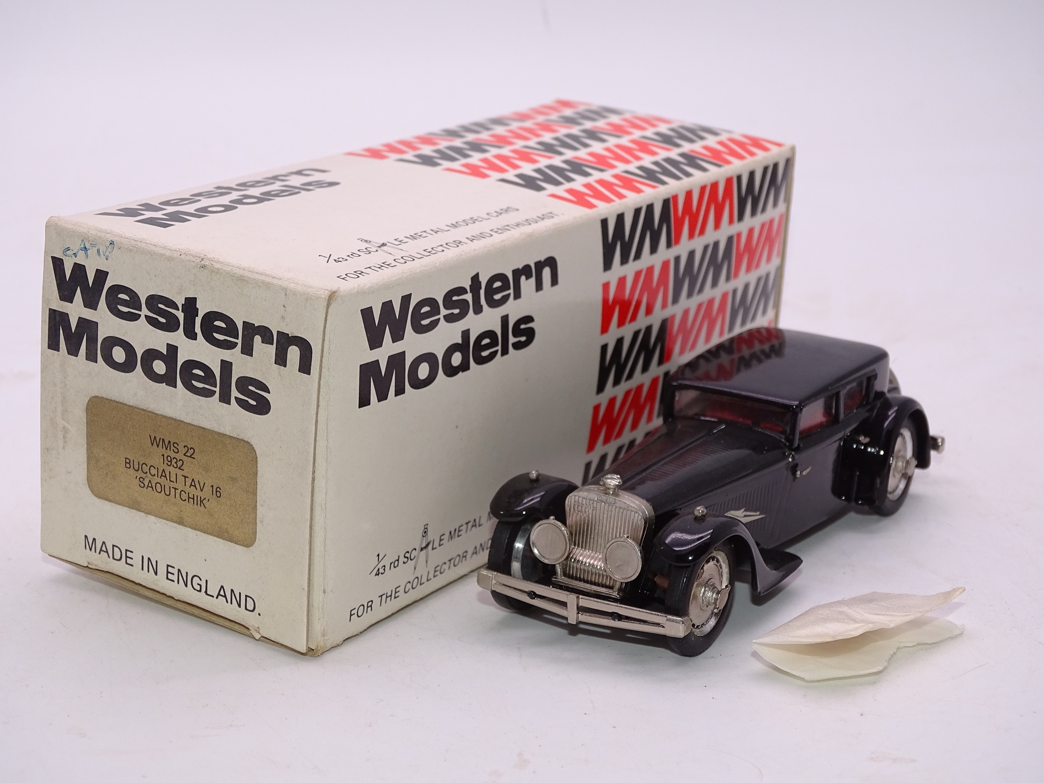 A WESTERN MODELS HANDBUILT WHITE METAL CAR WMS22 - 1932 BUCCIALI TAV 16 'SAOUTCHIK' - WITH UNUSED