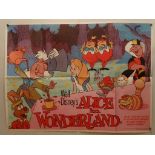 ALICE IN WONDERLAND (1978 Release) - UK Quad Film Poster - Classic WALT DISNEY animated