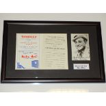 AUTOGRAPH: A FRAMED AND GLAZED MOUNTED PROGRAMME, PHOTOGRAPH AND SIGNATURE: MAX MILLER - MUSIC