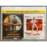 THE GRADUATE / PLAY DIRTY (1960's Release) - British UK Quad Double Bill - 30" x 40" (76 x 101.5 cm)
