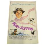 MARY POPPINS (1970's Release) - Large Format British UK (60" x 40") Film Poster - Folded (as issued)