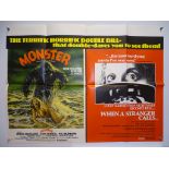 MONSTER / WHEN A STRANGER CALLS (1980) - Double Bill - UK QUAD FILM POSTER - 30" x 40" (76 x 101.5