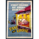 FAST AND LOOSE (1954) - British One Sheet Movie Poster - Gordon Parry comedy - ERIC PULFORD