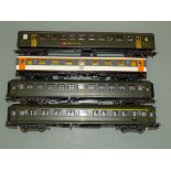 HO GAUGE: A GROUP OF FRENCH OUTLINE SNCF COACHES BY ROCO AND PIKO together with a SWISS LIMA COACH -