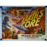 AT THE EARTH'S CORE (1976) - TOM CHANTRELL ARTWORK - UK Quad Film Poster 30" x 40" (76 x 101.5 cm) -