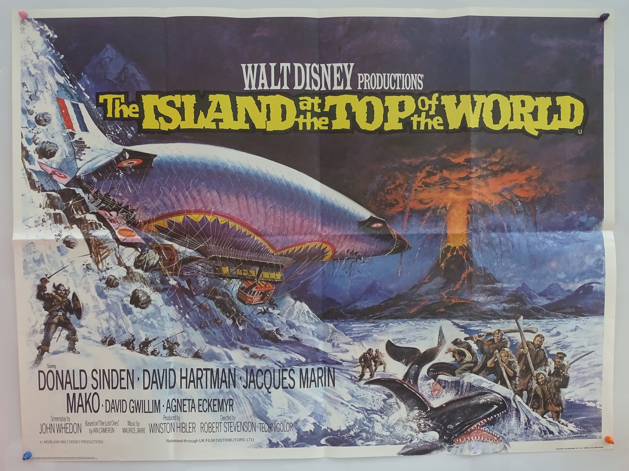 ISLAND AT THE TOP OF THE WORLD (1974) Lot x 4 - 3 x UK Quad Film Posters (Main & Killer Whales) with - Image 2 of 4