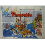 PINOCCHIO (1980's) - British UK Quad - Classic WALT DISNEY animated adventure - 30" x 40" (76 x