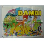 BAMBI (1985 Release) - UK Quad Film Poster - Classic WALT DISNEY animated adventure - 30" x 40" (