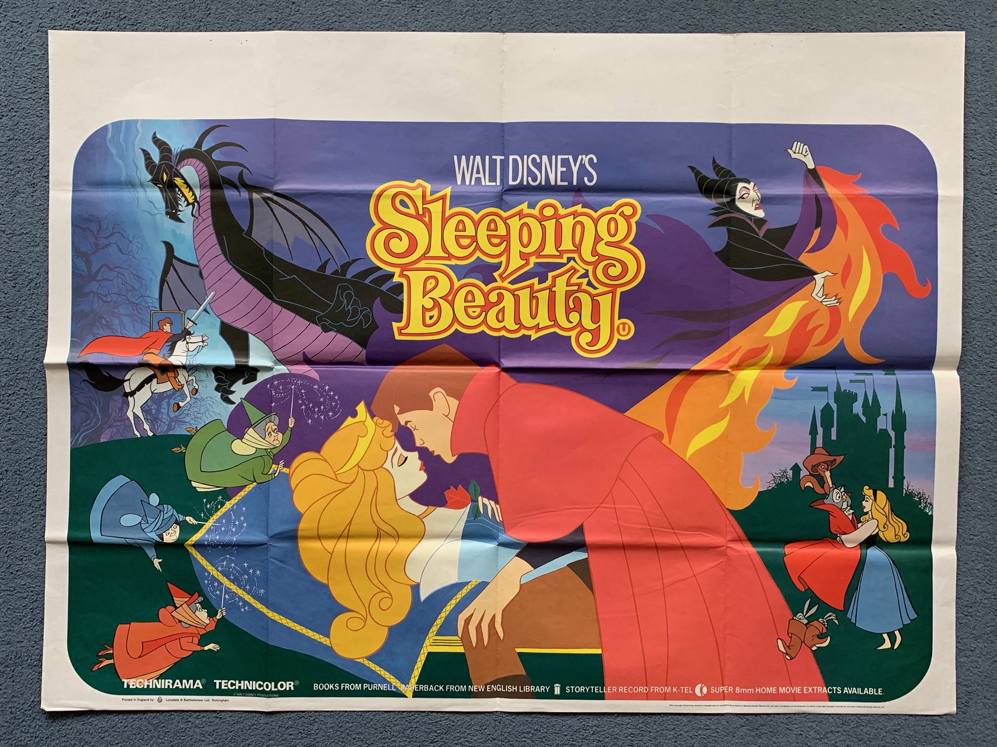 WALT DISNEY LOT (1970's) - (3 in Lot) - British UK Quad film posters - To include SLEEPING - Image 2 of 4