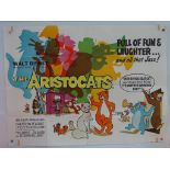 THE ARISTOCATS (1975) - UK Quad Film Poster - FIRST RELEASE - Classic WALT DISNEY feline jazz