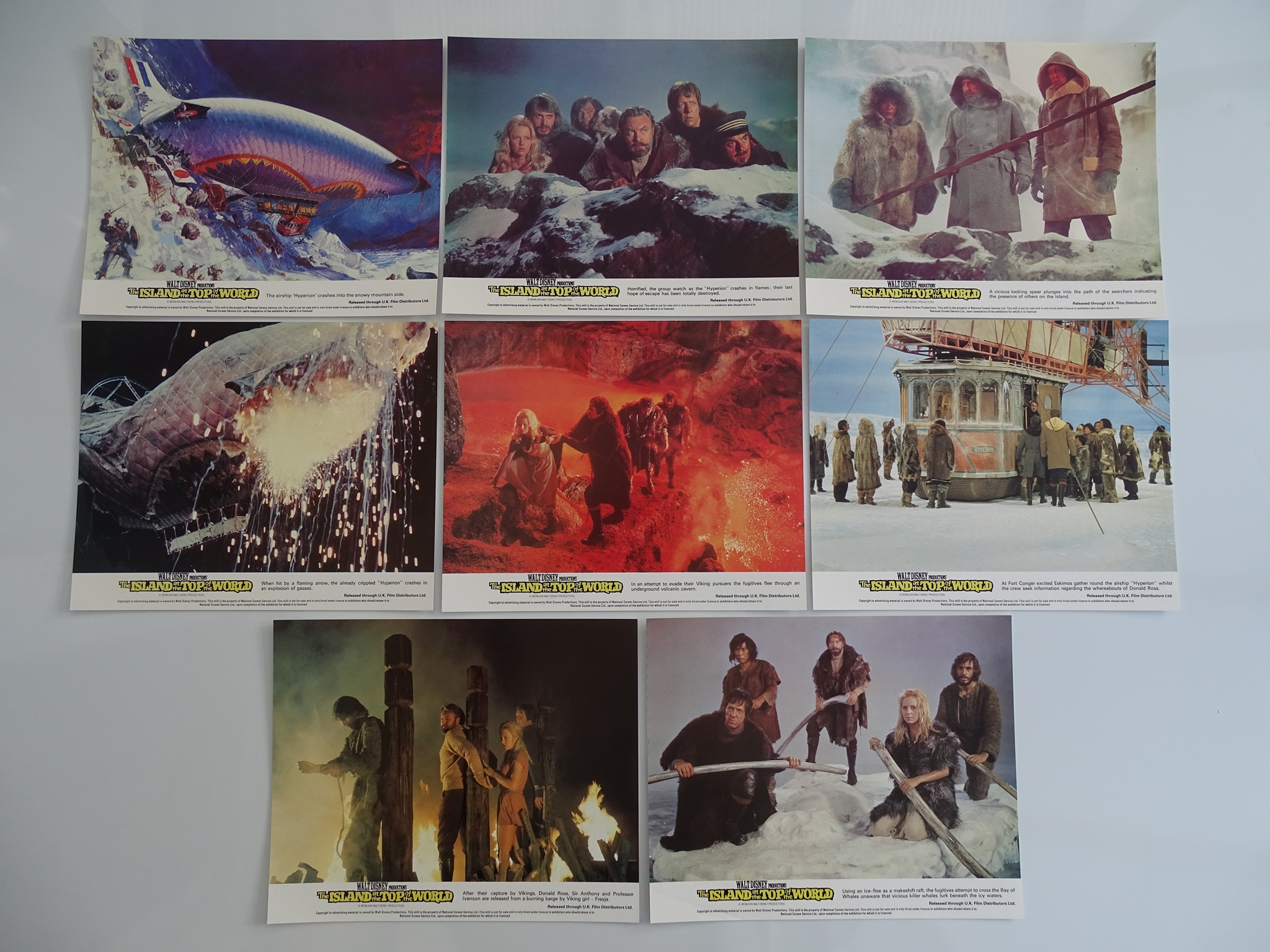 ISLAND AT THE TOP OF THE WORLD (1974) Lot x 4 - 3 x UK Quad Film Posters (Main & Killer Whales) with