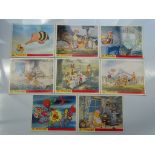 WINNIE THE POOH & THE BLUSTERY DAY (1969 ) - Set of 8 x UK/British Front of House Lobby Cards - 8" x