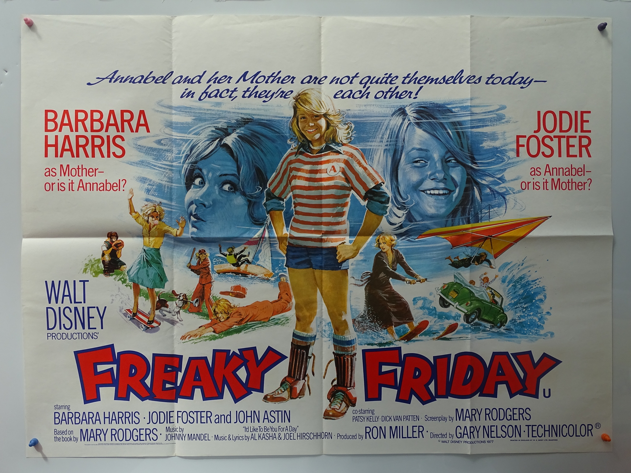 FREAKY FRIDAY (1976) - UK Quad Film Poster - FIRST RELEASE - Classic WALT DISNEY live action