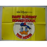 HAPPY BIRTHDAY DONALD DUCK (1984) - UK Quad Film Poster - 30" x 40" (76 x 101.5 cm) - Folded (as