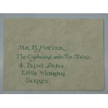HARRY POTTER AND THE PHILOSOPHER'S STONE (2001) - SCREEN USED SPECIAL EFFECT PROP ENVELOPE - HARRY'S