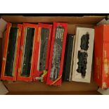 OO GAUGE - A pair of Hornby Southern steam locos - an L1 and Sir Dinadan - together with four