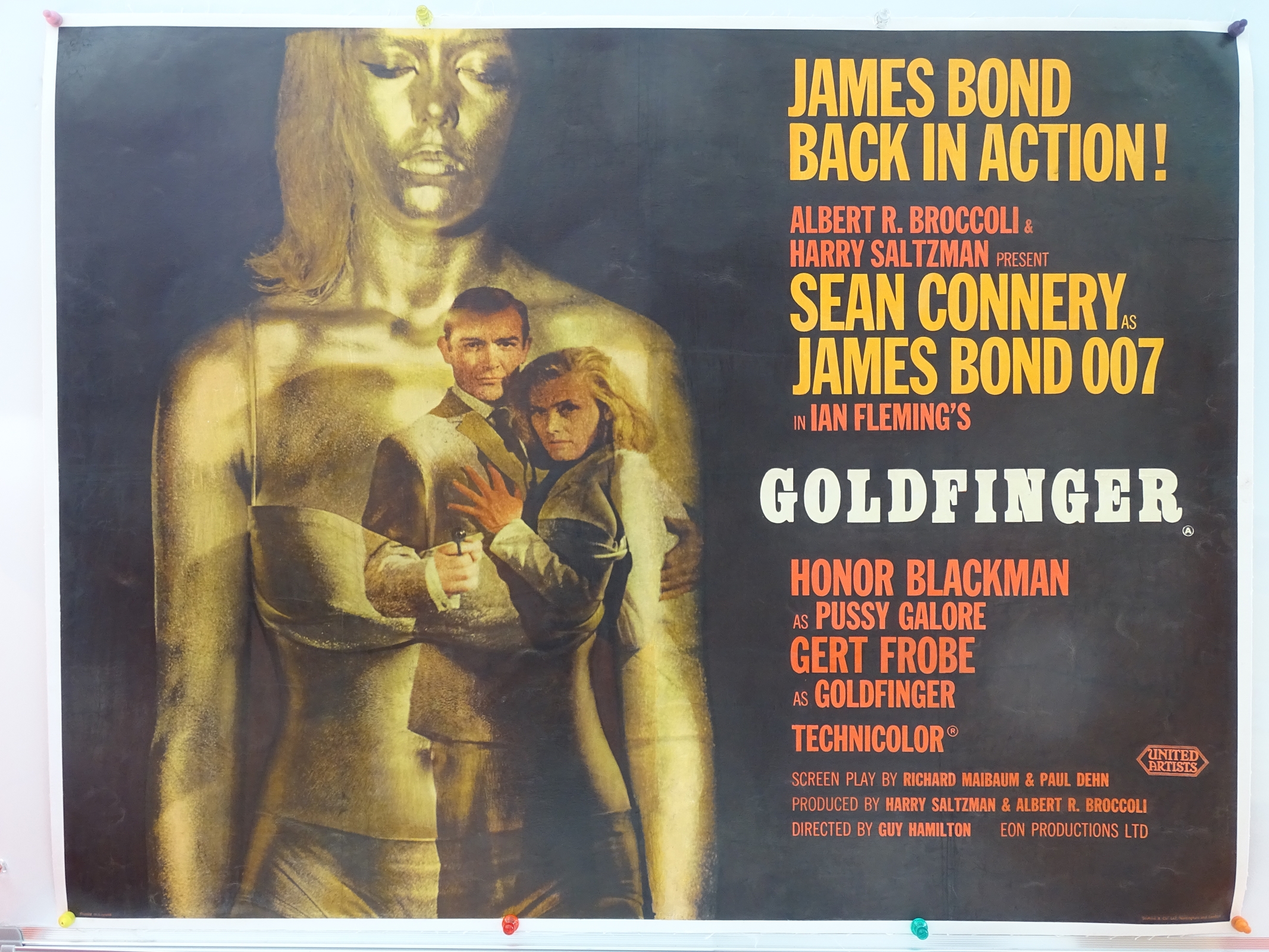 GOLDFINGER (1964) - British UK quad film poster (S