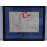 AUTOGRAPH: Framed and glazed Menu from Le Cage aux