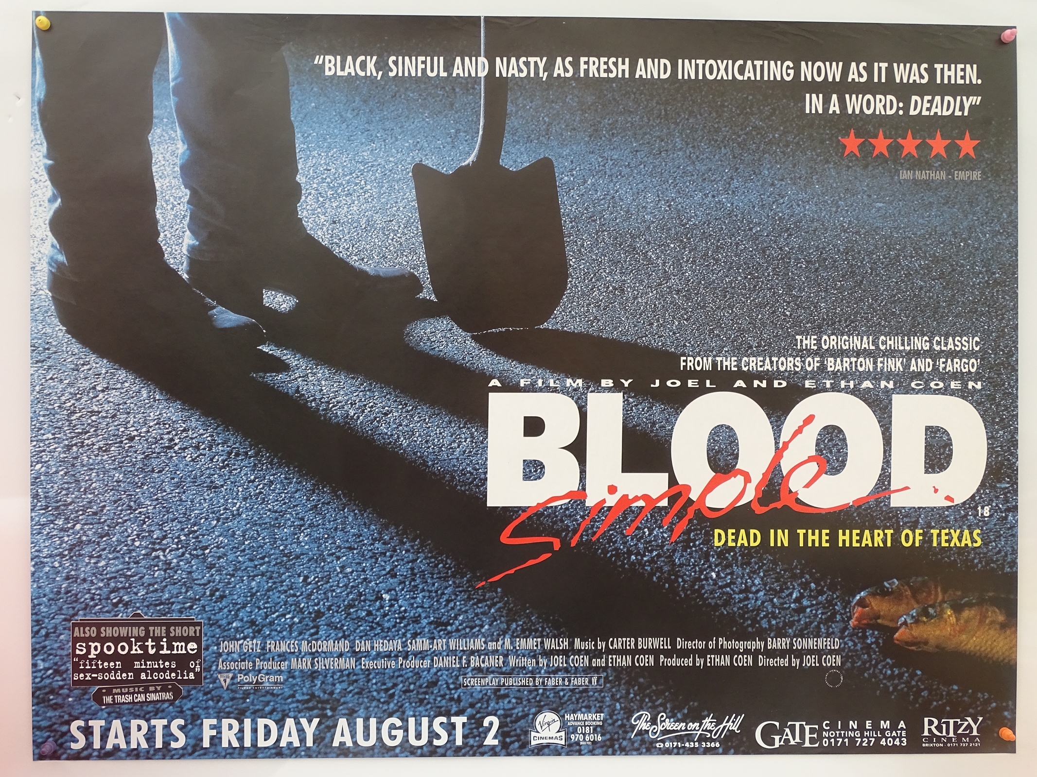 BLOOD SIMPLE (1996 release) UK Quad Film Poster (3