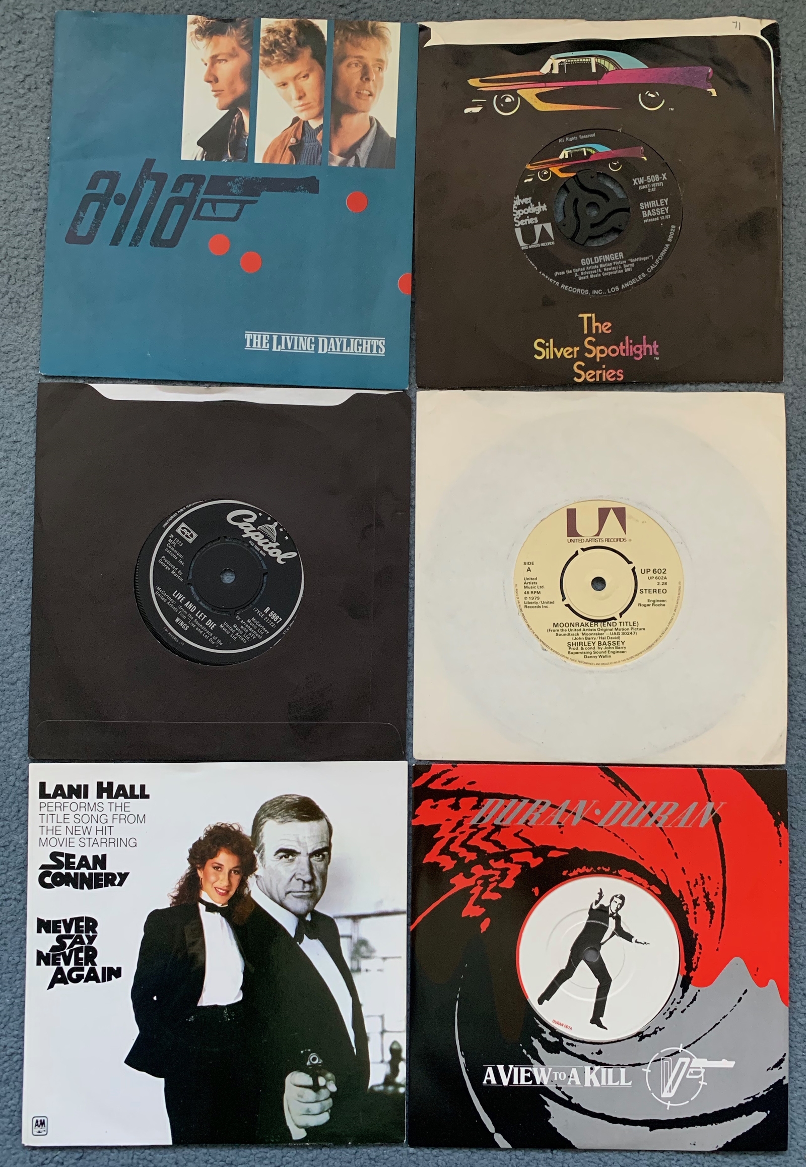 JAMES BOND RECORD MEMORABILIA LOT (6 in Lot) - 6 x