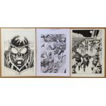 WORLD WIDE WARRIORS (2018) LOT - (5 in Lot) - ORIGINAL ART - ALLAN GOLDMAN - (Artist) 5 x pages from