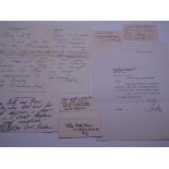 AUTOGRAPHS: A group of letters and notes from ANDR